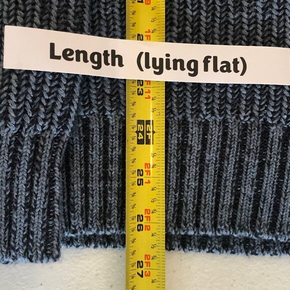 Bass Size L/G Men's Long Sleeve 1/4 Zip Heather Blue Sweater - Picture 5 of 14